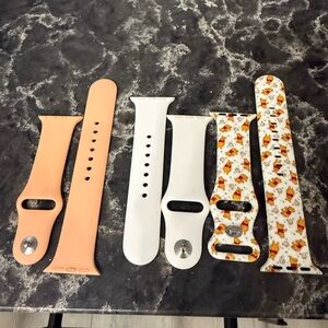 Apple Watch Bands in Peach, White, and Floral